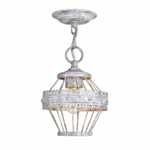 Golden 7856-1SF OY - Wry Lighting Ferris 1-light Semi-Flush Mount in Oyster